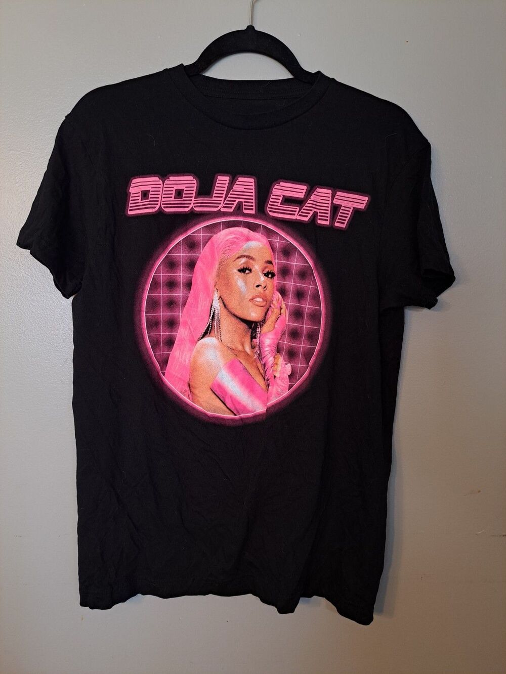 Doja Cat T Shirt Adult Medium 100% Cotton Pink Logo Laser Graphic Face